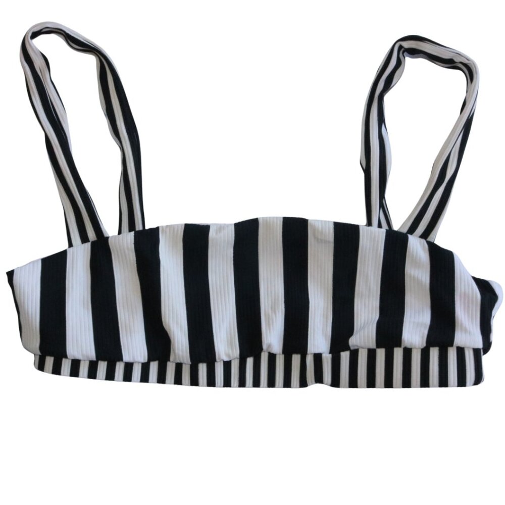 Onia Anthropologie Zoe Swim Macro Stripe Black